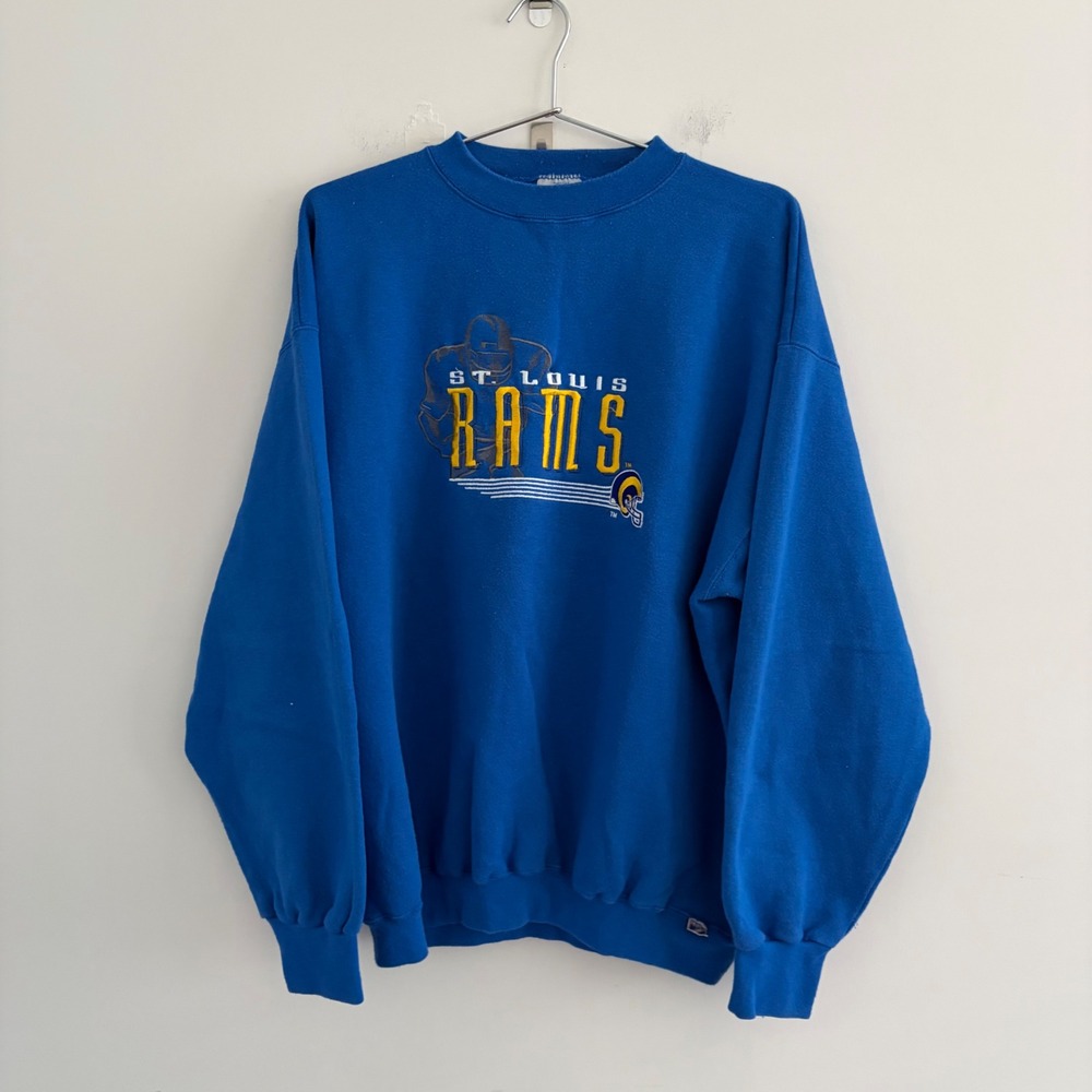 Vintage Logo 7 St. Louis Rams Sweatshirt Blue Mens XL Heavy Weight Made in USA